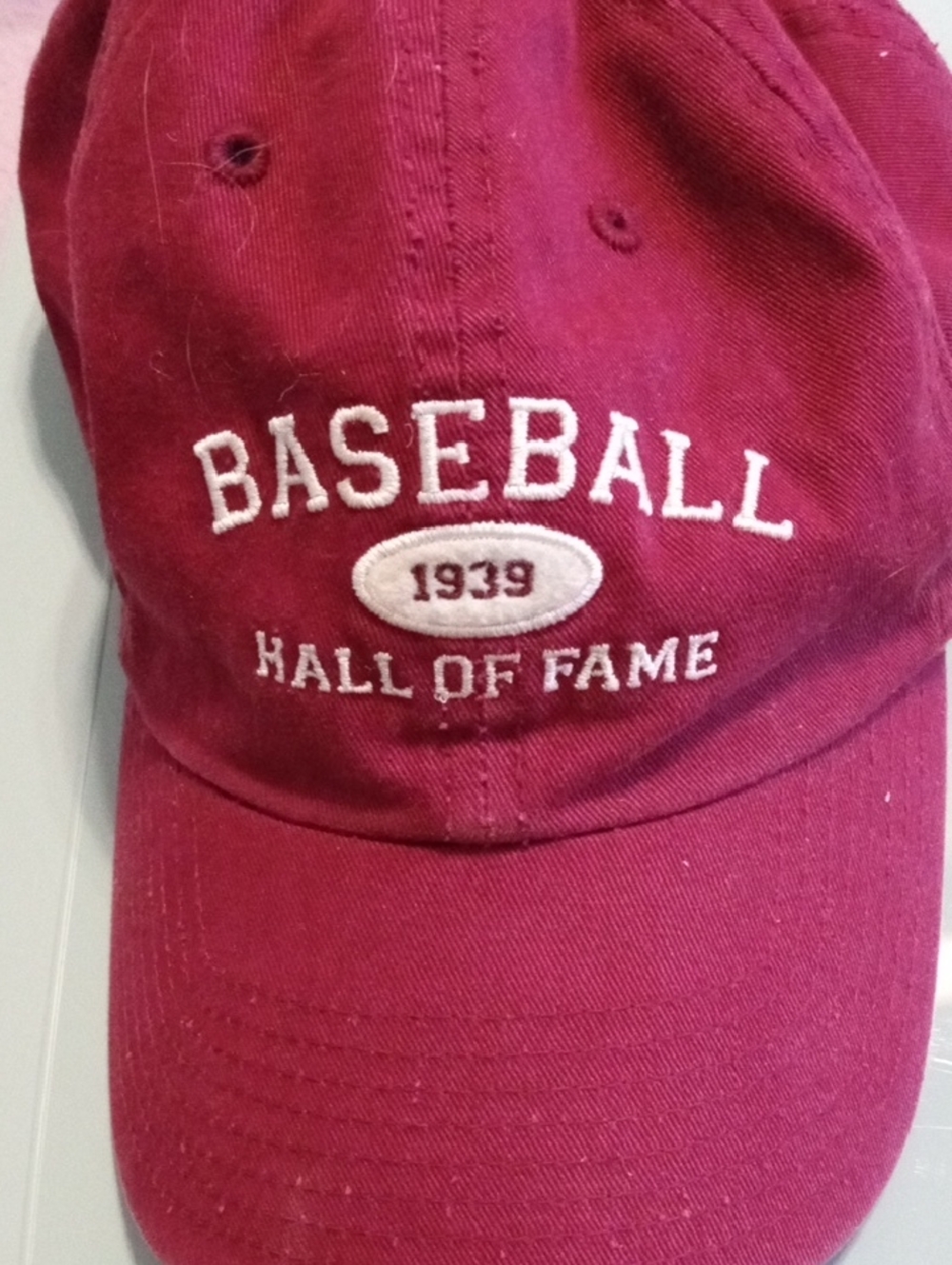 47 Brand Maroon Baseball Hall of Fame Cap with White Embroidery